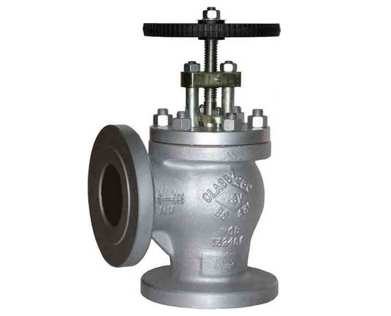 Thiết kế của Globe valve dạng góc.